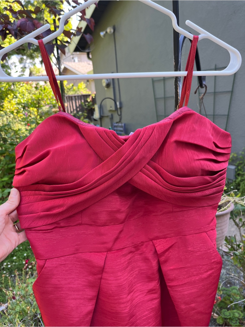 BCBGeneration Rose Red Pleated Cocktail Dress